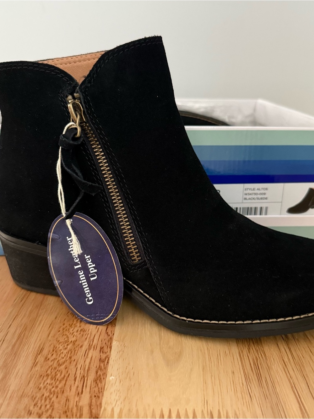 White Mountain Altos Black Suede Ankle Bootie